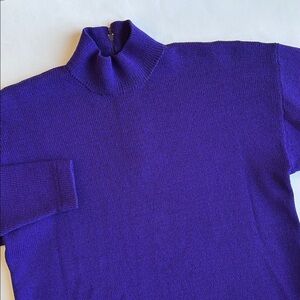 Vintage St. John Purple Heavy‎ Wool Knit Turtleneck Separates Women’s Size Small